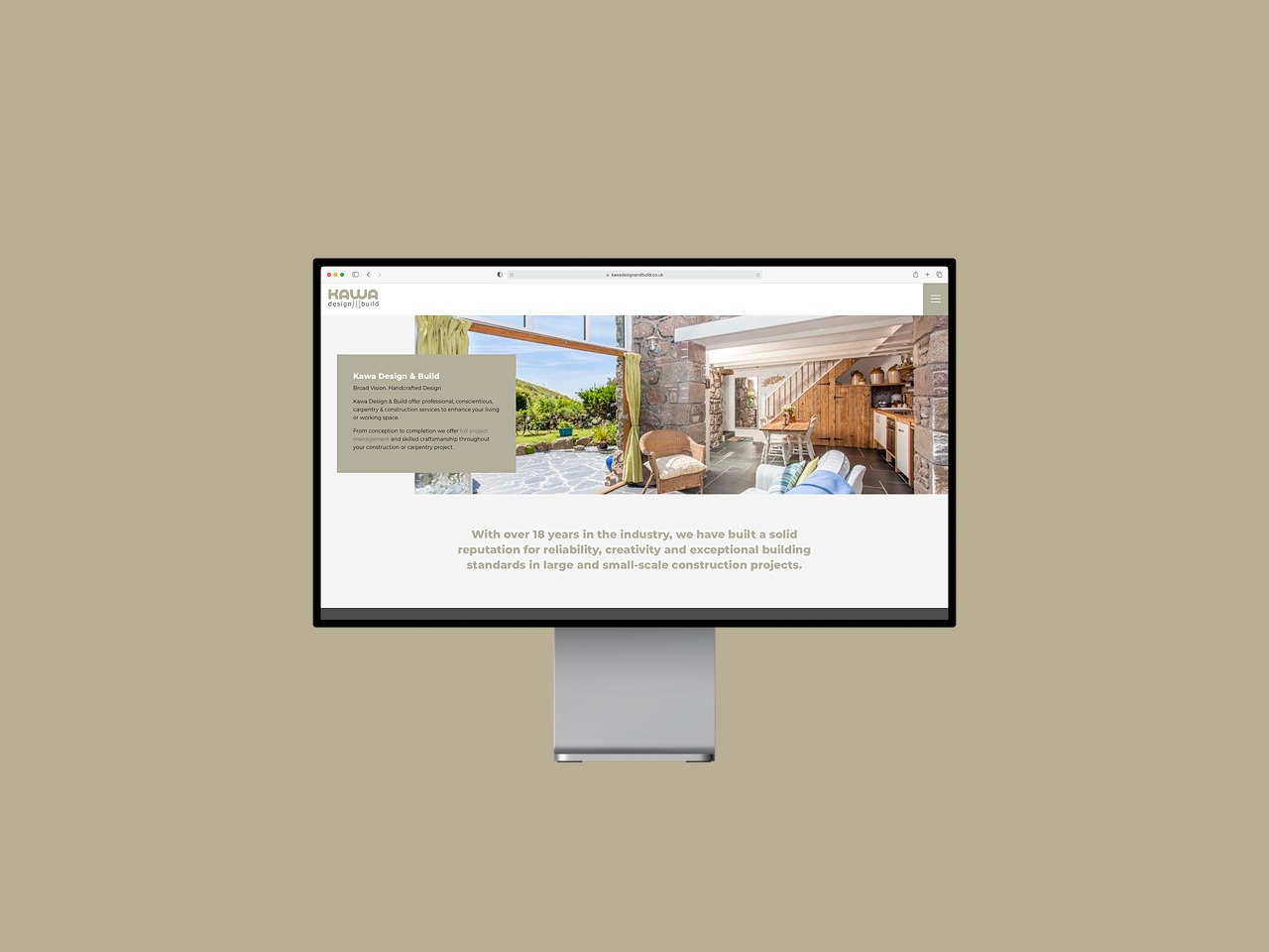 Kawa Design & Build are another satisfied client of Hosie Web Design